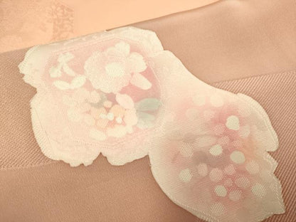 平和屋着物▼上質な小紋　地紋起こし　陶器花文　暈し染め　正絹　逸品　DAAZ5181du
