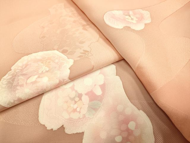 平和屋着物▼上質な小紋　地紋起こし　陶器花文　暈し染め　正絹　逸品　DAAZ5181du