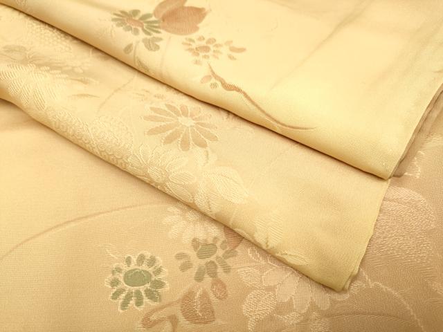 平和屋着物▼上質な小紋　地紋起こし　草花文　暈し染め　正絹　逸品　DAAZ5183du