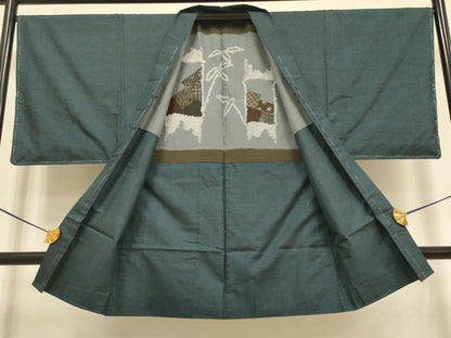 平和屋着物●男性　本場大島紬　アンサンブル　100亀甲　総詰め　正絹　逸品　未使用　DAAZ5227du