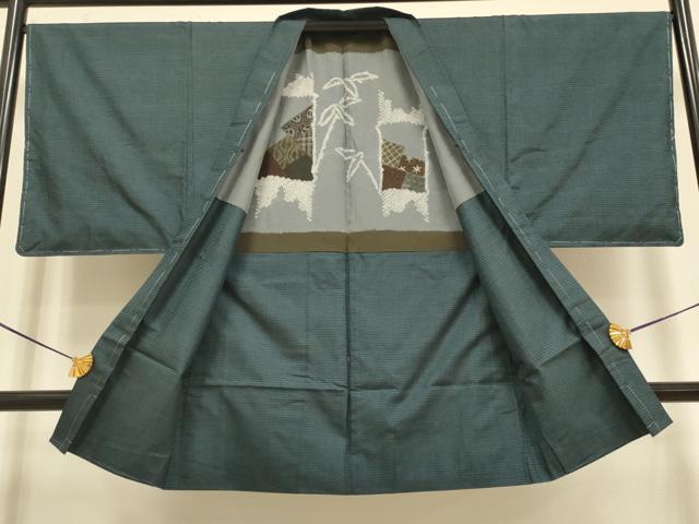 平和屋着物●男性　本場大島紬　アンサンブル　100亀甲　総詰め　正絹　逸品　未使用　DAAZ5227du