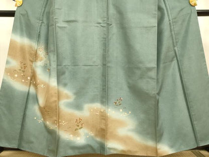 平和屋着物●本場染大島紬　訪問着　刺繍　霞花文　暈し染め　正絹　逸品　DAAZ5233du