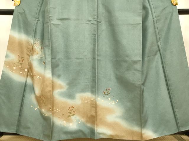 平和屋着物●本場染大島紬　訪問着　刺繍　霞花文　暈し染め　正絹　逸品　DAAZ5233du