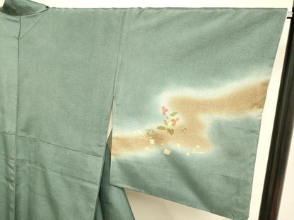 平和屋着物●本場染大島紬　訪問着　刺繍　霞花文　暈し染め　正絹　逸品　DAAZ5233du
