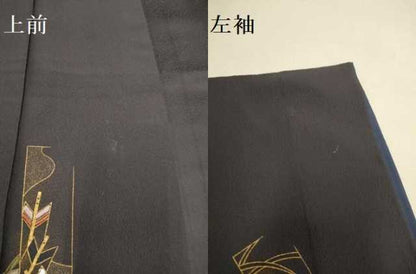 平和屋着物●訪問着 刺繍 短冊矢羽吉祥文 金彩 背抜き仕立て 正絹 逸品 DAAZ5242du