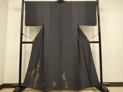 平和屋着物●訪問着 刺繍 短冊矢羽吉祥文 金彩 背抜き仕立て 正絹 逸品 DAAZ5242du