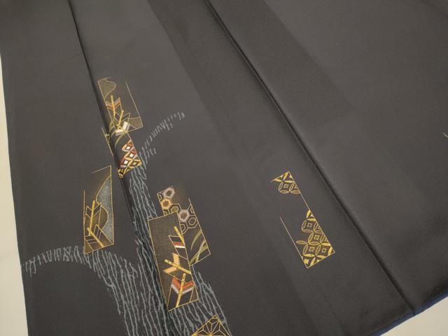 平和屋着物●訪問着 刺繍 短冊矢羽吉祥文 金彩 背抜き仕立て 正絹 逸品 DAAZ5242du
