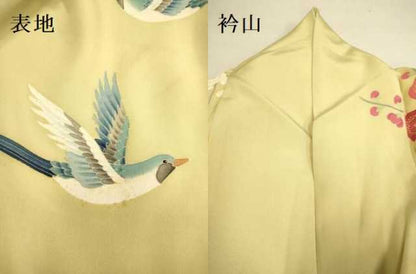 平和屋着物●豪華振袖　友禅　作家物　枝梅に休み鳥　椿　暈し染め　正絹　逸品　DAAZ5252du