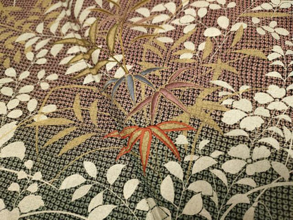 平和屋着物●訪問着　刺繍　草花文　暈し染め　金彩　正絹　逸品　DAAZ5255du