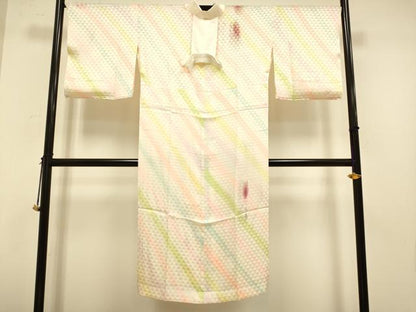 平和屋着物▼長襦袢　無双仕立て　斜線文　鱗地紋　暈し染め　正絹　逸品　DAAZ5261du