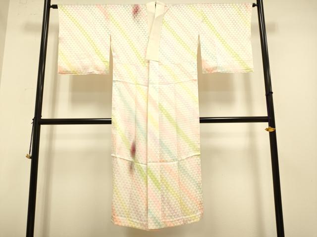 平和屋着物▼長襦袢　無双仕立て　斜線文　鱗地紋　暈し染め　正絹　逸品　DAAZ5261du