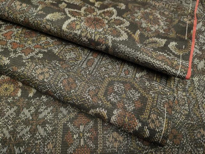 平和屋着物●上質な紬  吉祥花文　正絹　逸品　未使用　DAAZ5264du