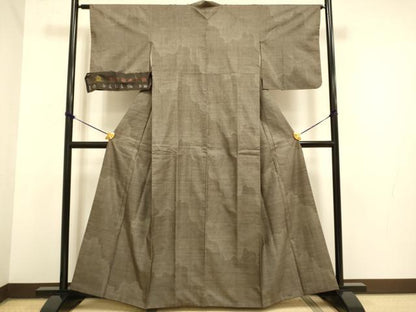 平和屋着物●本場大島紬 訪問着 9マルキ 霞文 ともはら紬謹製 反端付き 正絹 逸品 DAAZ5273du