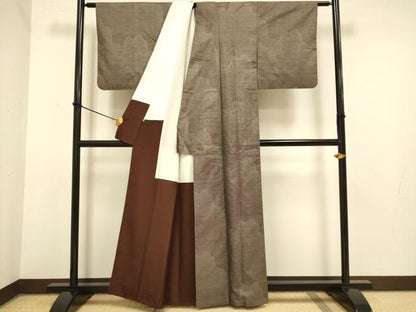 平和屋着物●本場大島紬 訪問着 9マルキ 霞文 ともはら紬謹製 反端付き 正絹 逸品 DAAZ5273du