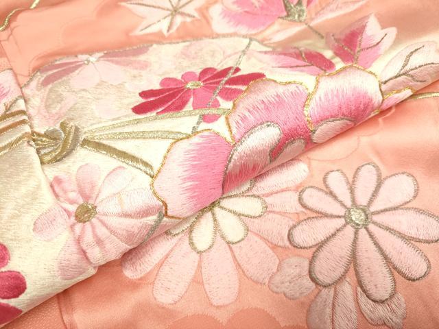 平和屋着物○銀座きしや 訪問着 刺繍 吉祥花文 正絹 逸品