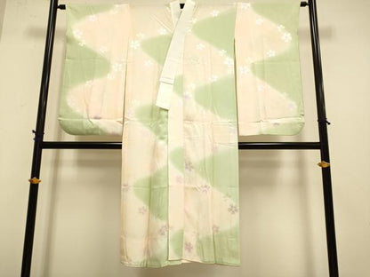 平和屋着物●長襦袢 無双仕立て 作家物 舞桜文 夢ぼかし 正絹 逸品 DAAZ5330du