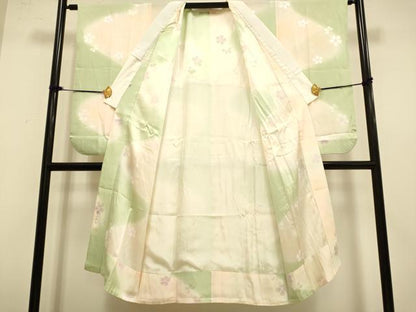 平和屋着物●長襦袢 無双仕立て 作家物 舞桜文 夢ぼかし 正絹 逸品 DAAZ5330du