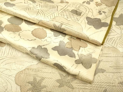 平和屋着物▼上質な小紋　風景花文　正絹　逸品　DAAZ5335du