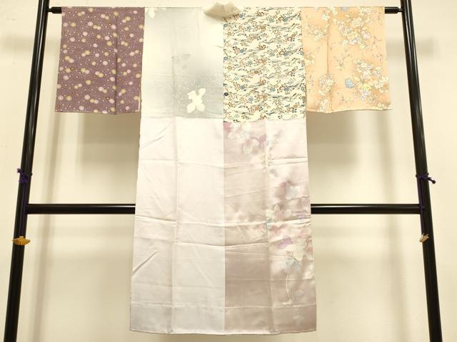 平和屋着物●創作　長襦袢　無双仕立て　草花文　正絹　逸品　DAAZ5337du
