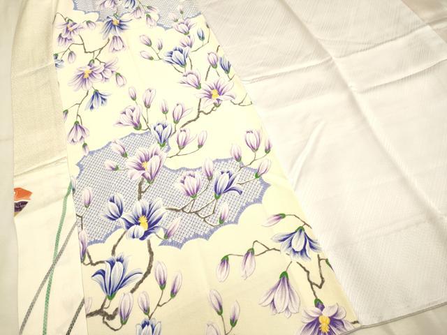 平和屋着物●創作　長襦袢　無双仕立て　草花文　正絹　逸品　DAAZ5337du