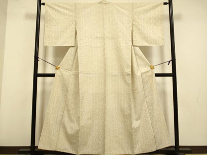 平和屋着物■上質な紬　麻の葉文様　正絹　逸品　DAAZ5370du
