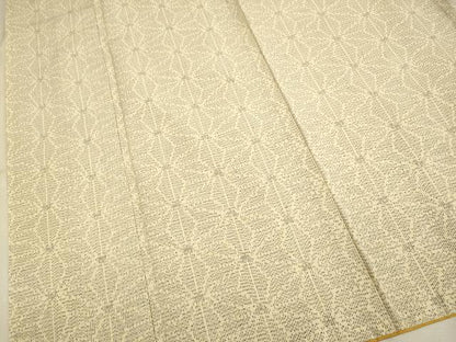 平和屋着物■上質な紬　麻の葉文様　正絹　逸品　DAAZ5370du