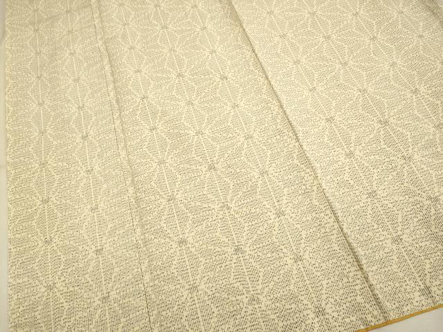 平和屋着物■上質な紬　麻の葉文様　正絹　逸品　DAAZ5370du