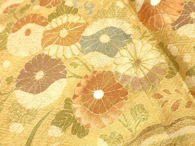 平和屋着物■訪問着　駒刺繍　草花文　金彩　正絹　逸品　DAAZ5371du