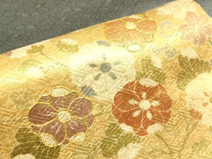 平和屋着物■訪問着　駒刺繍　草花文　金彩　正絹　逸品　DAAZ5371du
