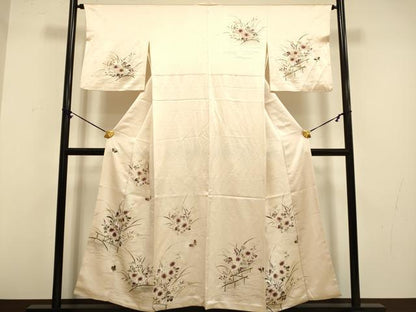 平和屋着物■訪問着　手描き　花蝶文　金彩　正絹　逸品　DAAZ5381du