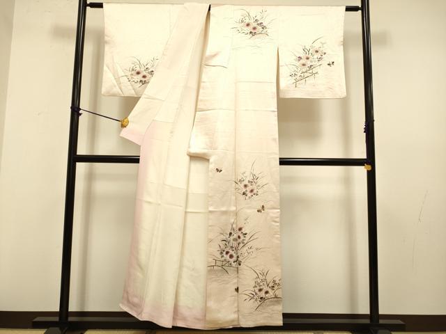 平和屋着物■訪問着　手描き　花蝶文　金彩　正絹　逸品　DAAZ5381du