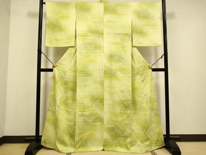 平和屋着物▼上質な小紋　樹林文　暈し染め　正絹　逸品　DAAZ5392du