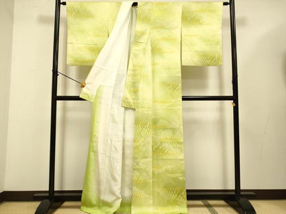 平和屋着物▼上質な小紋　樹林文　暈し染め　正絹　逸品　DAAZ5392du