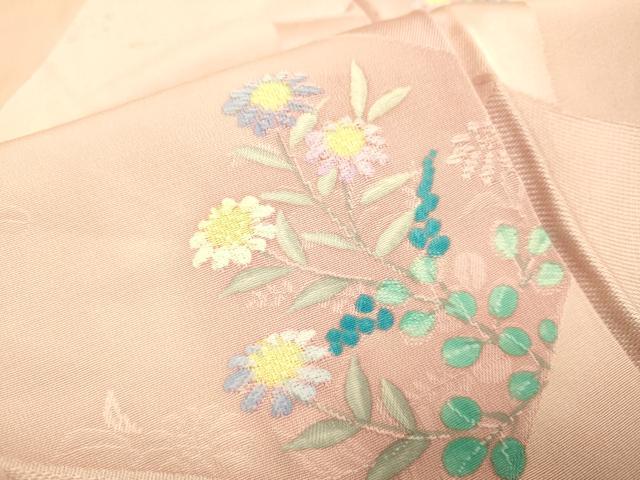 平和屋着物▼上質な小紋　地紋起こし　切嵌花文　暈し染め　正絹　逸品　DAAZ5393du