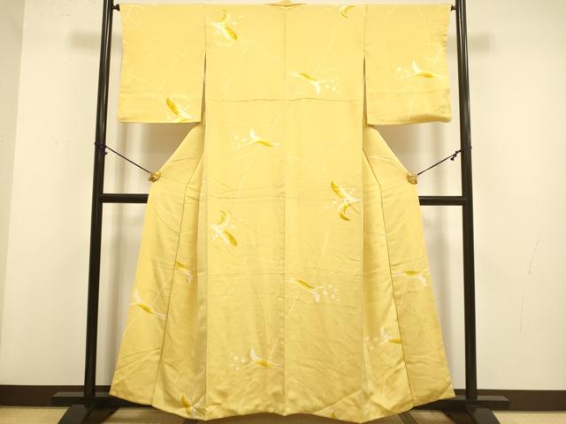 平和屋着物▼上質な小紋　地紋起こし　草花文　正絹　逸品　DAAZ5399du