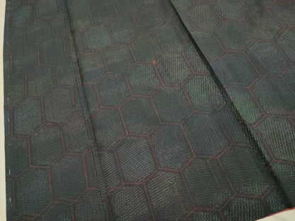 平和屋着物■上質な紬　亀甲文　正絹　逸品　DAAZ5418du