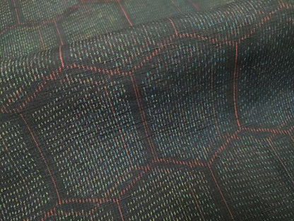 平和屋着物■上質な紬　亀甲文　正絹　逸品　DAAZ5418du