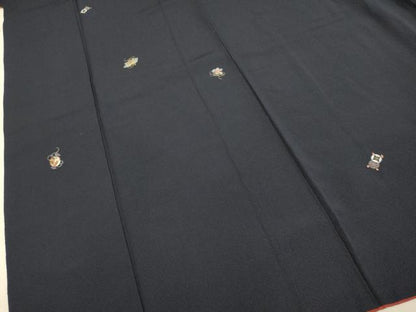 平和屋着物●上質な小紋　総刺繍　宝尽くし吉祥文　金糸　正絹　逸品　DAAZ5448du