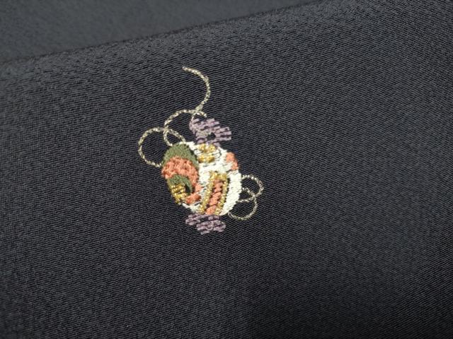 平和屋着物●上質な小紋　総刺繍　宝尽くし吉祥文　金糸　正絹　逸品　DAAZ5448du