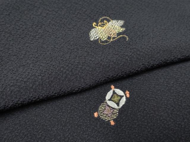 平和屋着物●上質な小紋　総刺繍　宝尽くし吉祥文　金糸　正絹　逸品　DAAZ5448du