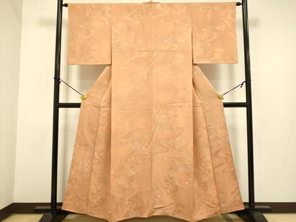 平和屋着物▼上質な小紋 地紋起こし 竜田川 暈し染め 正絹 逸品 DAAZ5473du