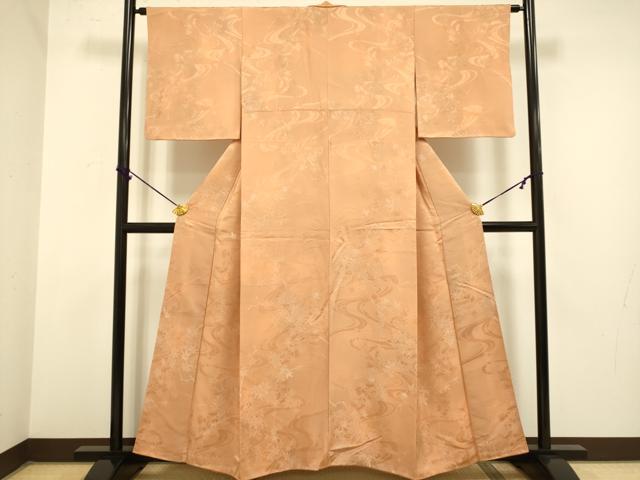 平和屋着物▼上質な小紋 地紋起こし 竜田川 暈し染め 正絹 逸品 DAAZ5473du