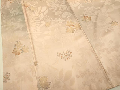 平和屋着物▼上質な小紋　地紋起こし　草花文　暈し染め　正絹　逸品　DAAZ5502du