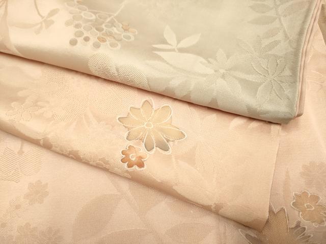 平和屋着物▼上質な小紋　地紋起こし　草花文　暈し染め　正絹　逸品　DAAZ5502du