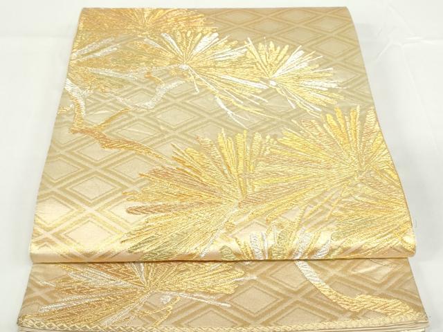 平和屋着物◎六通柄袋帯　老松　金銀糸　正絹　逸品　DAAZ5526ea