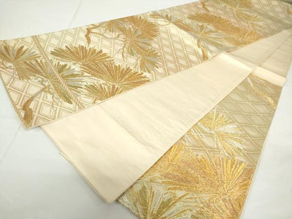 平和屋着物◎六通柄袋帯　老松　金銀糸　正絹　逸品　DAAZ5526ea