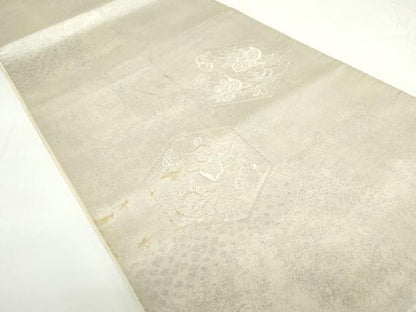 平和屋着物◎中国三大刺繍　相良刺繍　総刺繍　太鼓柄袋帯　蘭　亀甲文　正絹　逸品　DAAZ5560ea