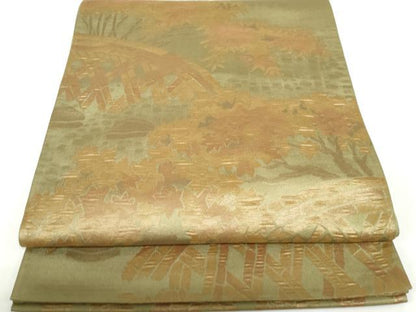 平和屋着物◎六通柄袋帯 籬笹文 正絹 逸品 DAAZ5561ea
