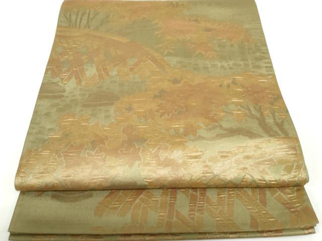 平和屋着物◎六通柄袋帯 籬笹文 正絹 逸品 DAAZ5561ea