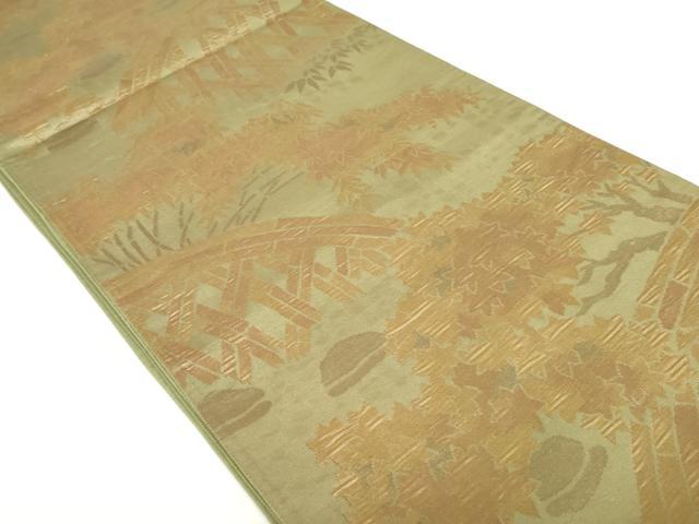 平和屋着物◎六通柄袋帯 籬笹文 正絹 逸品 DAAZ5561ea